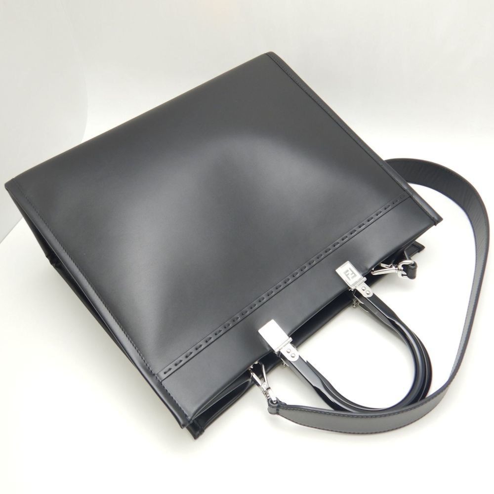 FENDI Sunshine Medium Tote Bag Calf Black - Picture 3 of 10
